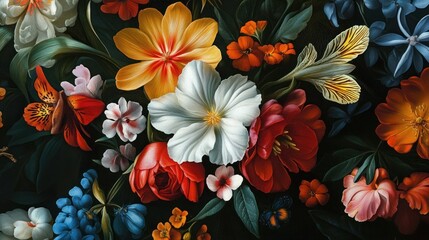 Floral Still Life with Butterflies