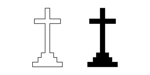 Calvary cross sign set isolated on white background