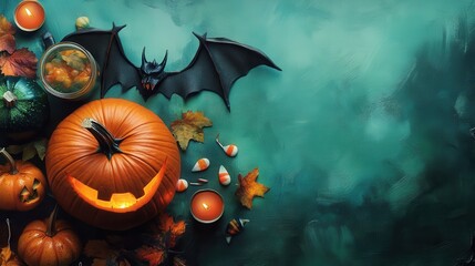 a pumpkin halloween with a bat on it that says quot the word quot on it