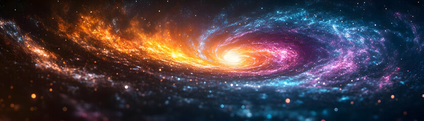 Cosmic Swirl Abstract Background - Nebula, Galaxy, Space, Stars, Astronomy, Universe, Cosmic, Science, Colorful