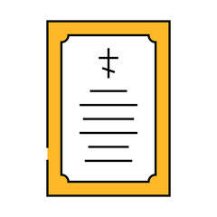 prayer card line icon vector. prayer card sign. isolated symbol illustration