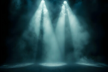 Abstract Background Dark Empty Room Spotlights Smoke