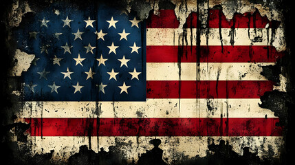 Distressed American Flag: Symbol of History and Patriotism