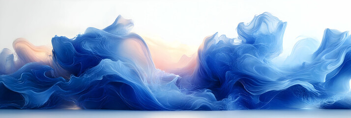 Abstract Background Blue Wavy Shapes Flow