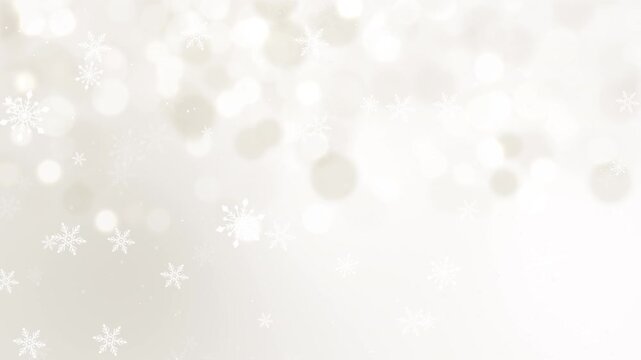 snow falling Christmas. Abstract bokeh of shining lights.gold background.Loop video.(127)