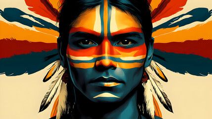Native American Face Art: Vibrant Colors and Intricate Designs