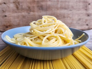 Spaghetti italian pasta noodles raw