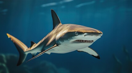 Fototapeta premium Shark Underwater: A Majestic Predator in Its Natural Habitat