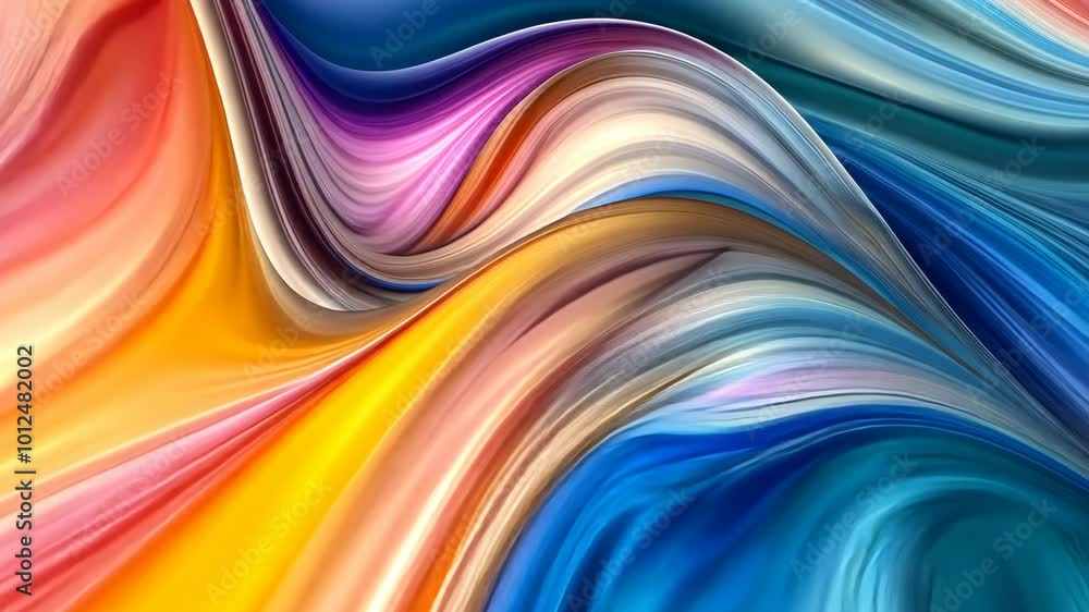 Poster Abstract colorful wave pattern, vibrant texture. Artistic expression and digital art concept