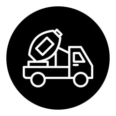Conscrete Mixer Truck Vector Icons