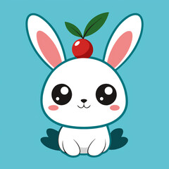 Obraz premium easter bunny with egg. rabbit, bunny, easter, cartoon, animal, vector, illustration, hare, cute, fun, pet, art, animals, baby, spring, holiday, egg, drawing, funny, mammal, pink, smile, ears, happy, d
