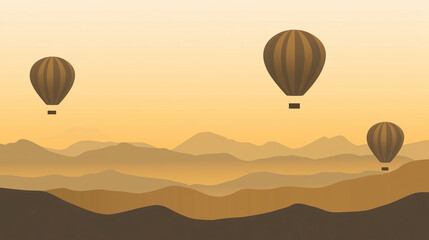 Fototapeta premium Golden Dawn Hot Air Balloon Adventure