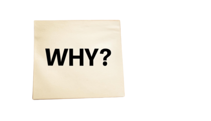 Paper Note with "Why?" Question Mark - Solution to the Problem, Isolated PNG