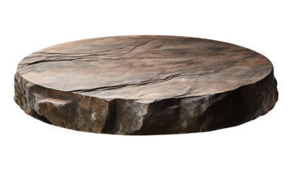 Stone Round Podium Rock - Isolated on Transparent PNG Background