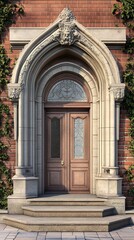 Ornate Stone Archway Entrance with Carved Details