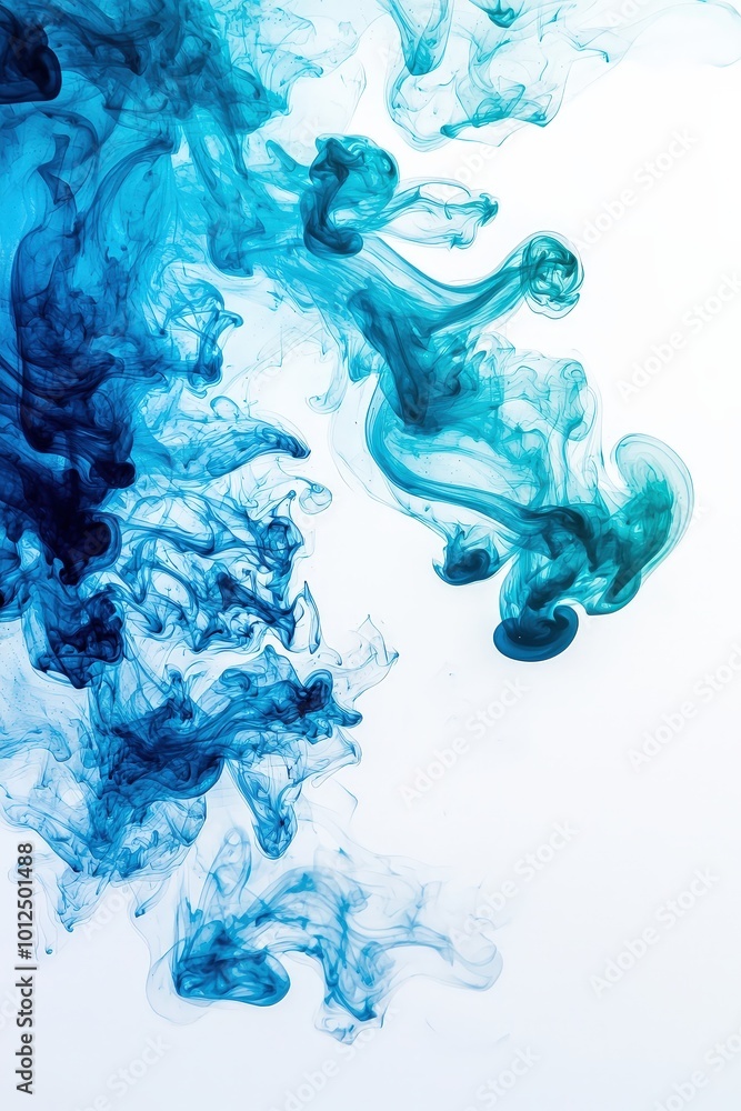 Aufkleber abstract texture with fluid, flowing ink in water with soft edges