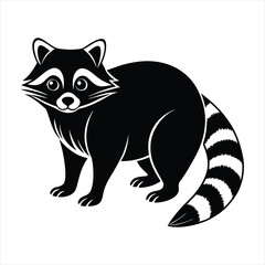 Raccoon silhouette vector