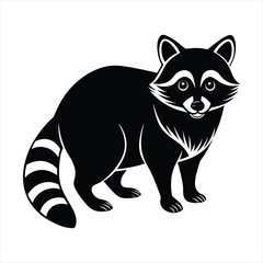 Raccoon silhouette vector