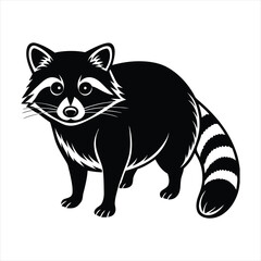 Raccoon silhouette vector