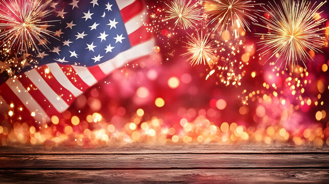 Celebrate with Fireworks and a Flag Display - Powered by Adobe