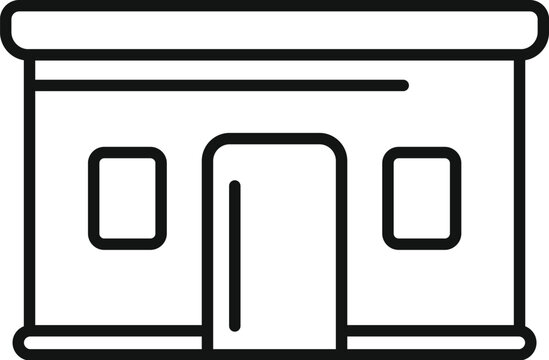 recommend clip art: Simple outline vector icon representing a shop building, perfect for apps and websites