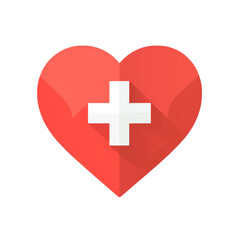 Obraz premium Heart Symbol with Medical Cross Icon Design