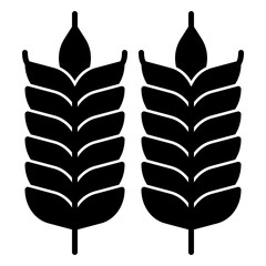 Two stalks of wheat icon for food stock