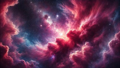 Outer Space Nebula - Pink and Purple Cosmos
