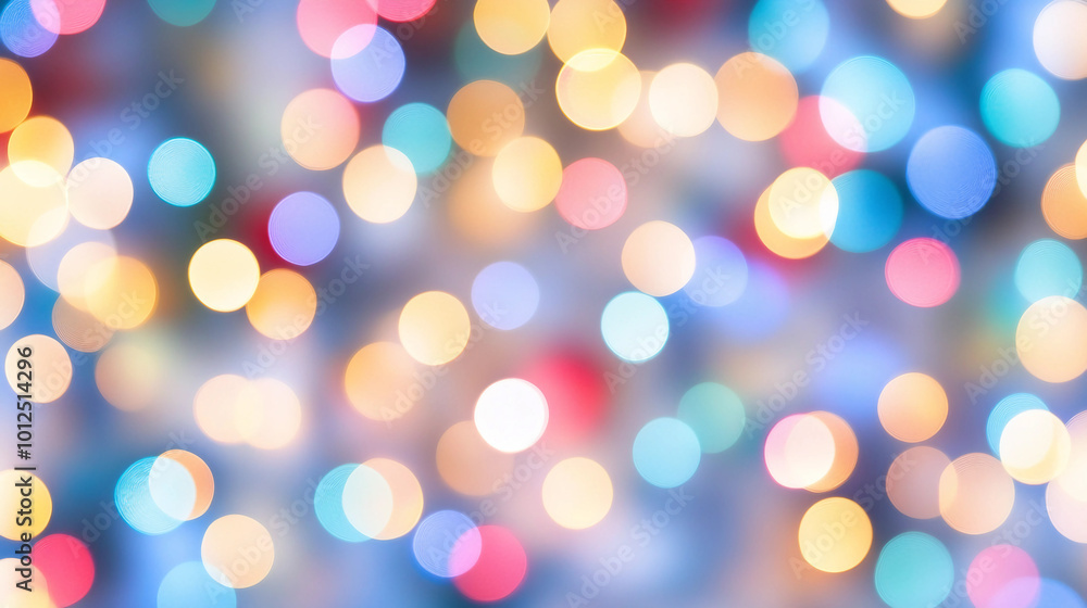 Poster colorful bokeh background with soft lights creating a festive and joyful atmosphere