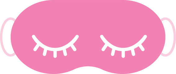 Pink Sleeping mask relaxing closed eyes icon.