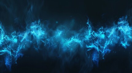 Glowing Bolt Energy Charge Overlay: Realistic Thunder Light and Blue Smoke Cloud Design
