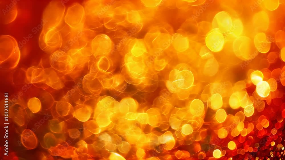 Poster an abstract image featuring a warm golden bokeh background filled with sparkling circles, evoking a 