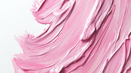 Obraz premium Close-up of strokes of pale pink paint on a white background, hand-drawn. The strokes are very dense and textured. An element for the design. An abstract pattern