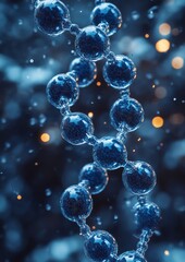 Artistic depiction of a DNA strand glowing in a blue and gold ethereal environment.