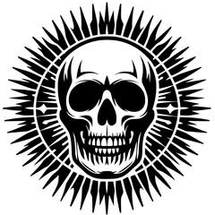 Skull t-shirt design illustration silhouette