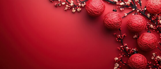 Red textured ornaments for the festival