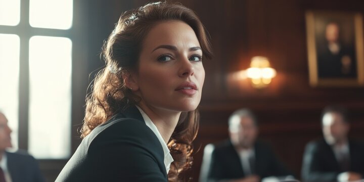 Professional Woman in a Courtroom
