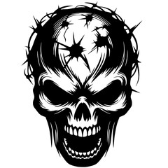 Motorcycle gang skull silhouette