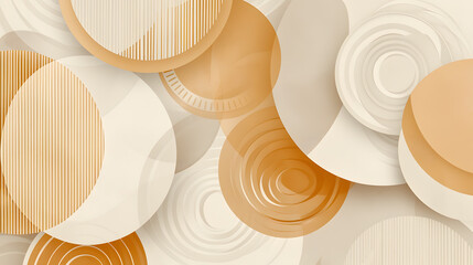 This highquality abstract artwork features overlapping circular patterns in warm earth tones, perfect for modern decor and design aesthetics. It is artistic, contemporary, and stylish