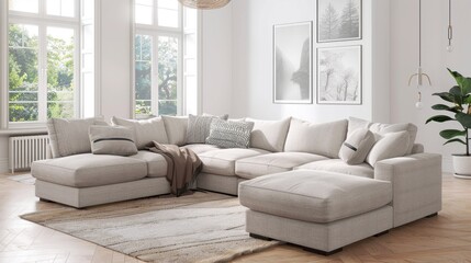 Cozy Modern Living Room with Stylish Sectional Sofa