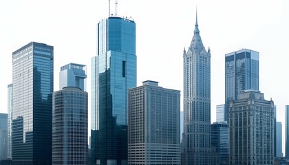 Fototapeta premium Modern skyscrapers by the waterfront