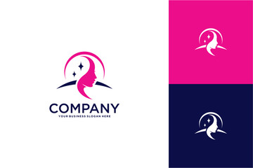 beauty salon logo design with face