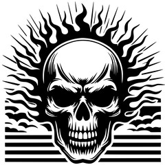 Creepy skull tattoo