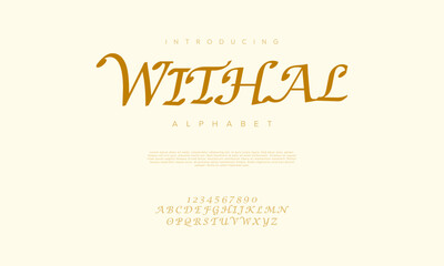 Withal typography beauty fashion elegant minimalist serif italic fonts decorative wedding vintage retro logos. Minimal luxury font alphabet logo. Vector illustration