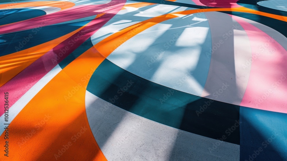 Poster colorful abstract pattern with shadows on surface
