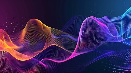 Fototapeta premium Abstract Digital Wave with Neon Color Scheme