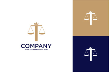 t logo design with scales or law firm