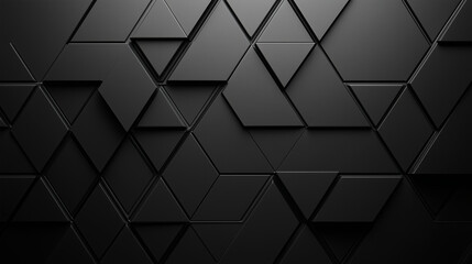 high tech dark background with a triangular block structure. Wall texture with a 3D triangle tile pattern