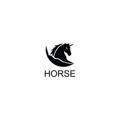 Horse logo silhouette on white background, vector illustration