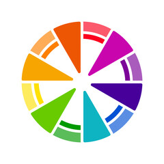 Vibrant color wheels - color circles - Monochromatic - Complementary - Triadic - Tetradic